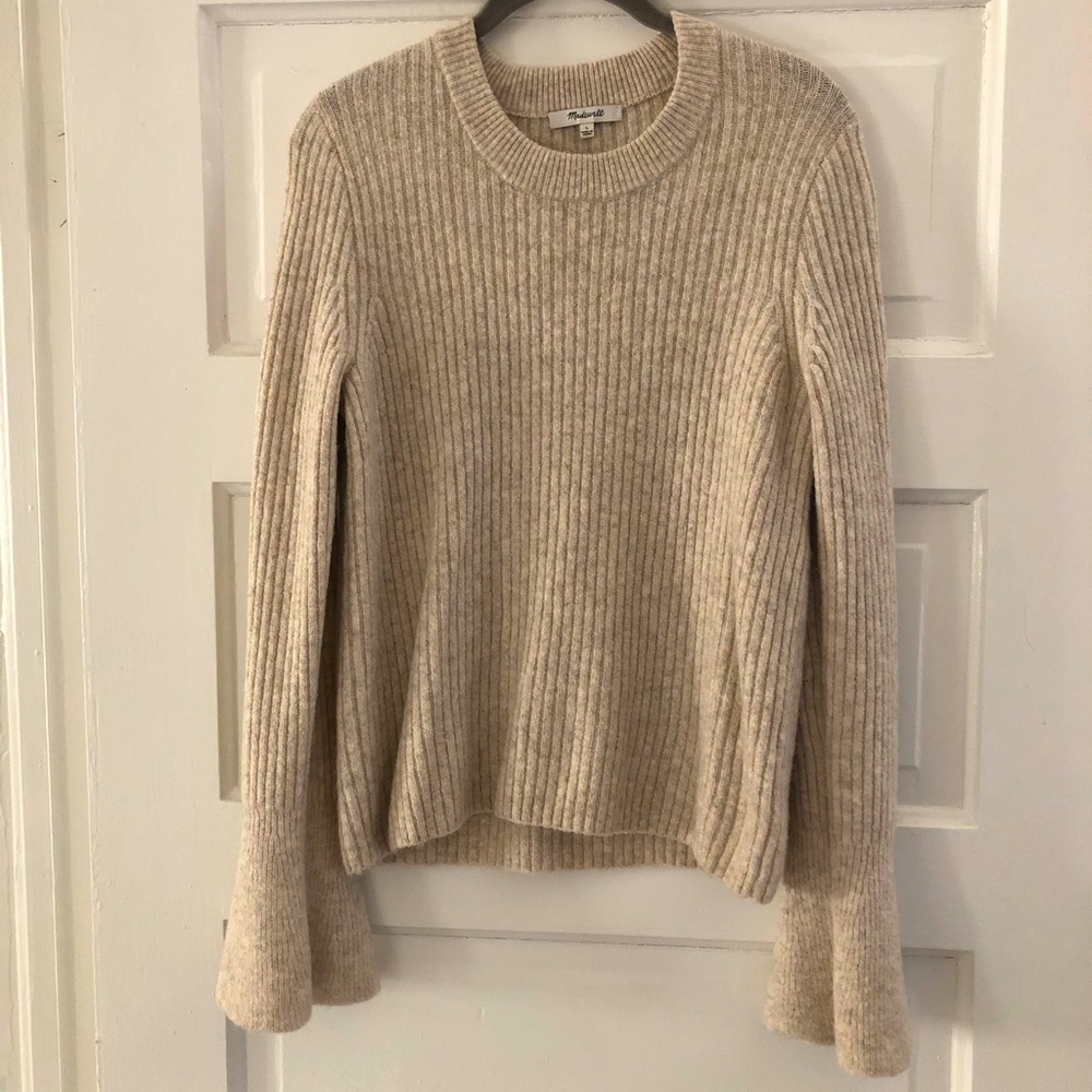 Madewell Ruffle-Cuff Pullover Sweater